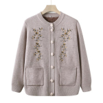 Kesk- ja eakad inimesed S&uuml;gisel Pluss Samet Paks Kootud Kampsun Ema Jakk Vanaema Kardigan Kampsun Talver&otilde;ivad Vanaproua Riided XL