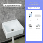 Kompaktne seinale paigaldatav ristk&uuml;likukujuline kraanikauss v&auml;ikestesse ruumidesse