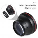 58mm Kaamer objektiivi komplekt 0,43x lainurkobjektiivi + makroobjektiiviga Alumiiniumisulam DSLR-kaamera objektiivi asendus Canon EOS-ile puhas