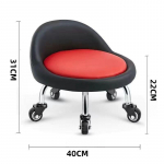 Paksendatud raam &Uuml;marrattaga taburet Kaasaskantav madal p&ouml;&ouml;rdtool T&ouml;&ouml;riist Majapidamise Mobiilne Universaalne ratastega taburet Black + Red