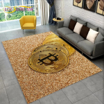 3D Bitcoini virtuaalvaluuta pindala suur vaip, vaipvaip elutoa diivanile, m&auml;ngutoa uksematt, libisemiskindel p&otilde;randamatt lastele 40x60cm16x24in