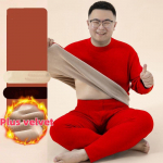 Talvine meeste soe fliisvoodriga T-s&auml;rk Paks O-kaelus &Uuml;hev&auml;rviline P&otilde;hiline Pullover Higipusa Termopesu Komplekt &Uuml;laosa ja P&uuml;ksid Pluss Suurus XL punane