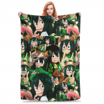 Tsuyu Asui Manga Kollaaž Fliisist Tekk Minu Kangelase Akadeemia Manga Anime Tekid Voodipesuks &Otilde;uepeale Pehme Voodi Vaip, 30x40in