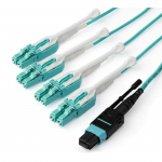 C&acirc;ble Fibre Optique - StarTech.Com - MPO8LCPL3M - 3 m - OM3 - M&acirc;le-M&acirc;le - Aqua