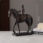 Vaigu k&auml;sit&ouml;&ouml; Retro R&uuml;&uuml;tel H&auml;rrasmees Aadel Hobuses&otilde;idu Figuur Hobuse Figuriin Realistlik Figuur Kuju Kodu Kaunistus