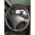 Peugeot 307 2001-2008 307 SW 2005-2008 Autotarvikud Must-punane Perforeeritud Mikrokiudnahast Roolikate Sisekate