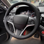 For Acura TLX-L CDX RDX NSX MDX TLX Hand-stitched non-slip black Leather suede Car Steering Wheel Cover Leather