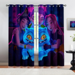 2 tk K-Pop deemonik&uuml;tid Kuum anime t&uuml;drukute meeskond Tr&uuml;kitud pimendavad kardinad T&auml;iuslik magamistoa elutoa jaoks Moodne dekoratiivne 100*150 Rod Pocket 1pcs