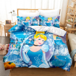 Printsessisarja Disney printsess Aina J&otilde;ulukingitused 3D Laste voodipesukomplekt 3-osaline Comforte 100% pol&uuml;ester Anime Kodu EU Single(135*200cm)3pcs
