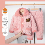 Laste talvised flanellist pidžaamad: Paks Samet, Tepitud, Vanema ja lapse stiil, Sobib v&auml;ljas kandmiseks 100 for 90-100cm (max 15kg)