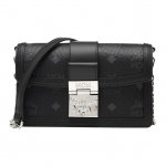 MCM H&otilde;bedane Riistvara Monogrammitr&uuml;kiga Kett-&Otilde;lakott Kaetud L&otilde;uend Nahast Crossbody Mini Naiste &Otilde;lakott Must MWRBAWO05BK001 Basic Set (Bag+Dust Bag)