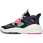 Anta Life Collection Synthetic Leather Cushioning Height Increasing Mid top Sports Casual Shoes Women's Black Pink 122038081-4 35.5