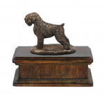 Black Russian Terrier, Chornyi Terrier - urn for dog ashes, classic urn with a statuette, elegant urn with a dog by Art-Dog brand