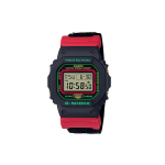 CASIO G SHOCK Elektroonilise mehhanismiga Kangast rihmaga K&auml;ekell Meeste Kellad Must sihverplaat DW-5600THC-1 Black Red