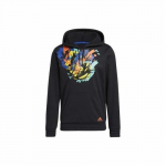adidas Meeste Must Kapuutsiga Dressipluus V&auml;rvipritsme Prindi ja Fliisvoodriga M must