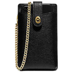 Coach Turnlock Poleeritud Kivi Nahast Telefonikott Mini Naiste kotid Must 93979-B4BK Black