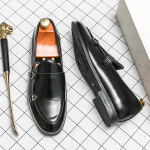 Meeste Nahast Kingad Ametlikud Monk Kingad Meeste &Auml;ri Kontori Mehelik Vabaaja Kleid Kingad Derby Kingad Pandlaga Pulmapidu Luksuslikud Moekingad 38