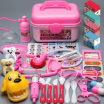 Lastearsti M&auml;nguasi T&uuml;druk Simulatsioon M&auml;ngimine Rollim&auml;ng Plastikust Stetoskoop Hambaarst Komplekt Hariduslikud M&auml;nguasjad pink