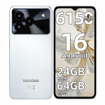 DOOGEE Note 56 Nutitelefon Android 16, 6150mAh, 24GB+64GB/2TB, 6.56 HD+ 90Hz, 8MP+5MP, 4G Kahe SIM-kaardi pesa/Kaheksatuumaline/N&auml;otuvastus/OTG/GPS/8.45mm valge