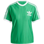Adidas Originals Logoga T&auml;hetr&uuml;kiga V&auml;rviplokk Triibuline &Uuml;mmarguse Kaelusega L&uuml;hikeste Varrukatega T-s&auml;rk Naiste T-s&auml;rk Roheline IY7227 XS