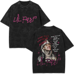 Pestud Vintage Rapper Lil Peep Kahepoolse Prindiga T-s&auml;rgid Mehed Naised Mood Hip Hop &Uuml;le suurusega L&uuml;hikeste Varrukatega T-s&auml;rk Streetwear S black
