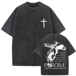 Kristlik usuline Jeesus Anna neile andeks Isa Vintage pestud T-s&auml;rk Mehed Naised Gooti Rock &Uuml;le suuruse T-s&auml;rgid Meeste t&auml;navar&otilde;ivad S gray