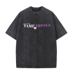 Rock Band Tame Impala Deadbeat Tour 2026 Vintage Pesemist&ouml;&ouml;tlusega T-s&auml;rk Unisex Hip Hop Gooti T-s&auml;rk Vabaaja &Uuml;le suuruse L&uuml;hikeste varrukatega T-s&auml;rgid M black