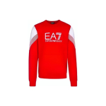 Emporio Armani &uuml;mmarguse kaelusega kampsun kirjalise triibulise kootud kampsuni meesterahva kampsun punane 6LPM55-PJ9FZ-1451 S red