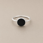 Must Oon&uuml;ks &Uuml;mmargune Statement S&otilde;rmus &ndash; 925 Sterling H&otilde;bedast Ehted, Minimalistlik Boho Kivist S&otilde;rmus 4 h&otilde;be