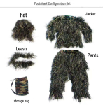 Laste villa-siidist džunglikamoflaažiga ghillie &uuml;likond linnuvaatluseks ja fotograafiaks One Size black
