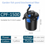Kalatiigi filtreerimiss&uuml;steem filtri&auml;mber tiigikasvatus v&auml;line CPF-1500 16L sobib 2m&sup3; kalatiigile steriliseeriva lambiga (as the picture,EU adapter plug)