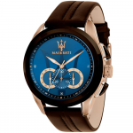 Maserati R8871612024 Traguardo Kronograaf Sinise sihverplaadiga Meeste k&auml;ekell 45mm pruun