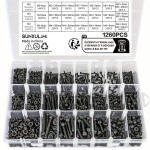 1260 tk Metriliste poldivaliku komplekt - M2 M3 M4, 21 suurust 4MM kuni 30MM 12.9 legeeritud terasest poldid ja mutrid