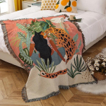 Lilleline kootud viskepadi Karikakra muster Seinakate Diivani Voodi Toa Dekoor Tuttniidist Tekk Suur visketapeet Piknikumatt 130X160CM brown