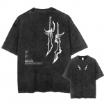 Harajuku Vintage T-s&auml;rk Streetwear Jaapani Anime Graafiline Tr&uuml;kk Pestud L&uuml;hikeste Varrukatega &Uuml;leliigne T-s&auml;rk Meeste T-s&auml;rgid Top Unisex S