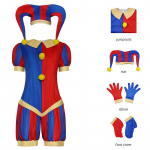 Tsirkus Pomni Cosplay Kost&uuml;&uuml;m M&uuml;tsi ja Kinnastega Halloweeni Kost&uuml;&uuml;mid Karnevali R&otilde;ivad(SUURUS 140cm-T&auml;iskasvanu 3XL) XS(Kids150)