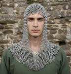R&uuml;&uuml;tli kootud soomuskapuuts Keskaegne LARP-soomus Ren Faire'i riietus gray