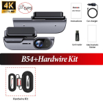 E-ACE UHD 4K Sisseehitatud WIFI Kriipsukaamera Toetab GPS-i G-andurit &Ouml;&ouml;n&auml;gemise Videosalvesti Must Kast Auto DVR Valikuline 24H Parkimine B54+Hardwire Kit