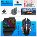 Gamegaga 4-&uuml;hes Mix SE/Elite Hiire-klaviatuuri konverteri komplekt Gamepadiga Taustvalgustusega Androidi mobiilim&auml;ngudele S blue