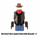 Trendikas Wish Meeste T&auml;iskasvanute L&auml;&auml;ne Kauboi Halloweeni Cosplay Kost&uuml;&uuml;m [m Xl] M