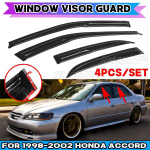 Honda Accord 1998-2002 Auto k&uuml;lgakna deflektorid Tuulde suunajad Mustad Akna tuuledeflektorid Akna ilmastikukindel deflektor