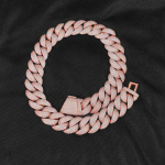NUOYA 22mm T&auml;ielikult J&auml;&auml;ga Kaetud Teemant Kuuba L&uuml;liga Kett Roosakulla Kaetud S&auml;delev Tsirkoon Kett Paks Kaelaehe Naiste Hiphop Ehted Brass+Zircon&Necklace 20 inch(50.8cm) black