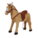 Ratsastushobune ratastel 60 cm Seisev hobune sadulaga 85 x 28 x 60 cm beež