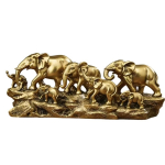 Vaikse Elevantide Pere Skulptuurid Elevantide Karjad Titev&auml;ljakutega Figuriinid Skulptuur Lauapealne Kaunistus Ornament Kodu Kaunistused kuld