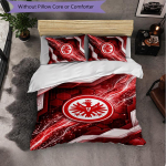 Eintracht Frankfurt Jalgpall 3-osaline Voodipesukomplekt Pehme Tekikoti Komplekt Padjap&uuml;&uuml;ridega Tr&uuml;kitud Magamistoa Dekoorikomplekt Kodu jaoks 135cm*200cm