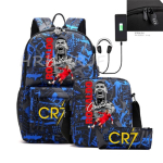 Spordikadents CR7 Seljakotid 3tk Lihtne Kerge Mahutavus Teismelised S&uuml;learvuti Koolikotid Naised Mehed Reisi USB Anti-vargus Mochilas