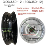 Neljarattaline elektritrikik&auml;rud, vaakumrehvid, terasrattad, alumiiniumrattad, esiratas ja tagaratas 3.00/3.50-12 black regular steel wheel