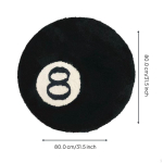 &Uuml;mmargune 8 palli vaip, libisemiskindel tume p&otilde;randakate, magamistoa, elutoa dekoratsioon Must pall 60 Black #8 Ball 80