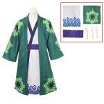 Fantasia Wano riik Roronoa Zoro Cosplay Kimono Anime Piraat Disfraz Kost&uuml;&uuml;m Mehed Meessoost Halloweeni Karnevali Peo R&otilde;ivad Children 110 blue