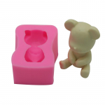 DIY k&auml;sitsi valmistatud aroomiteraapia Violent karu fondant silikoonvorm k&auml;sitsi valmistatud seebi &scaron;okolaadi silikoonvorm roosa